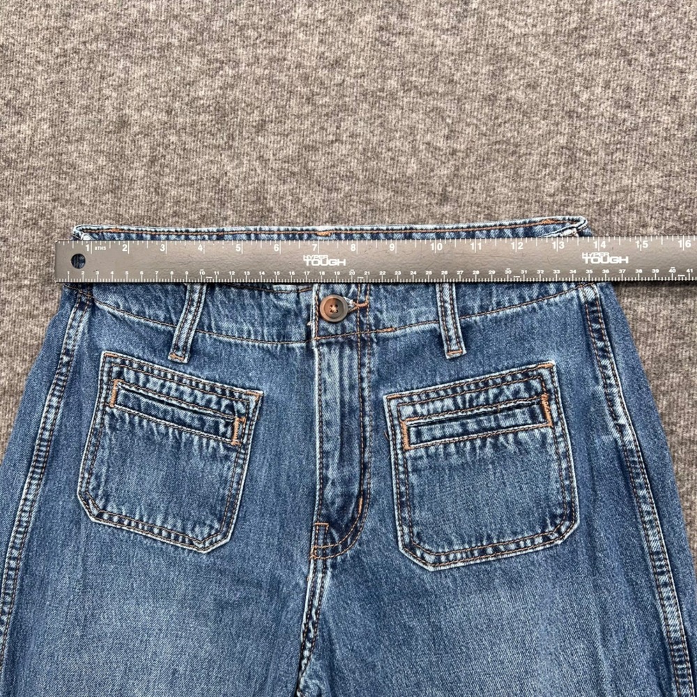 Old Navy Drapey Denim High Rise Baggy Wide Leg Jeans Blue Festival Petite 2 - Picture 10 of 13